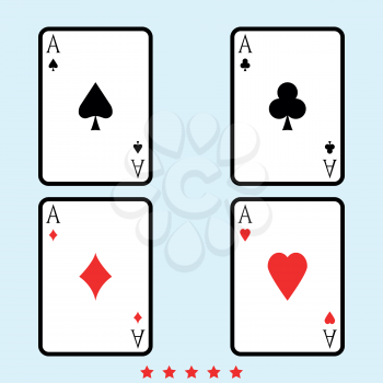 Playing cards icon Illustration color fill simple style