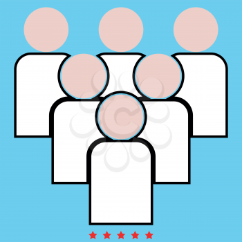 Working together team concept icon Illustration color fill simple style