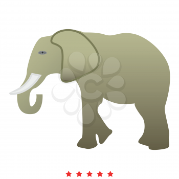Elephant icon Illustration color fill simple style