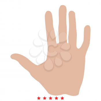 Human hand icon Illustration color fill simple style