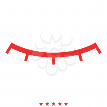 Closed eye icon Illustration color fill simple style