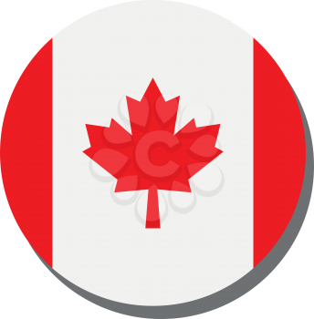 Royalty free clipart image of a Canadian Flag on a circle