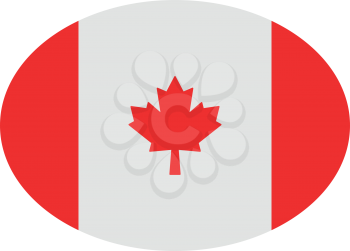 Royalty free clipart image of a Canadian flag on an oval.