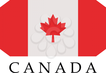 Royalty free clipart image of a Canadian flag with cut off corners
