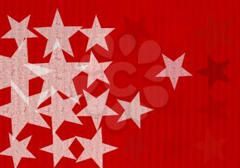 Stars pattern abstract illustration. Seasonal red background grunge design element.