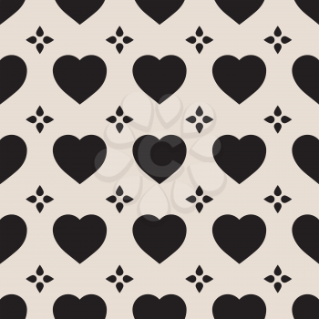Monochrome seamless pattern with hearts. Texture for scrapbooking, wrapping paper, textiles, home decor, skins smartphones backgrounds cards, website,