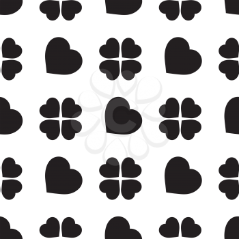 Monochrome seamless pattern with clover leaves, the symbol of St. Patrick s Day in Ireland. Texture for scrapbooking, wrapping paper, textiles, home decor, skins smartphones