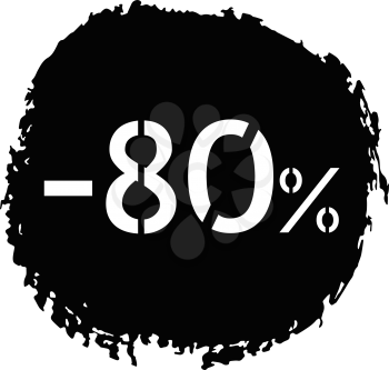 Percentage discount on a grungy black circle in honor of Black Friday