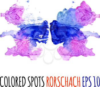 abstract hand painted watercolor ink rorschach grunge vector background