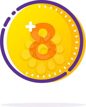 Gold Coin Icon. Line flat Vector sign