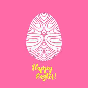 Happy Easter greeting card template in paper cutting style. Laser cutting template for greeting cards. Stencil for paper, plastic, wood, plotter.Abstract silhouette pattern.