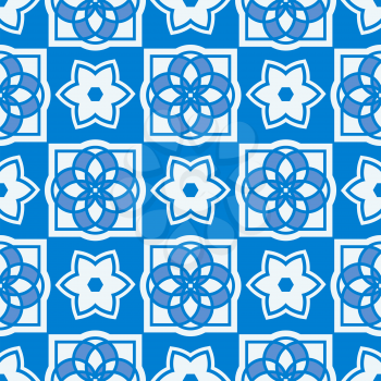 Portuguese azulejo tiles. Blue and white gorgeous seamless patterns. For scrapbooking, wallpaper, cases for smartphones, web background, print, surface textures.