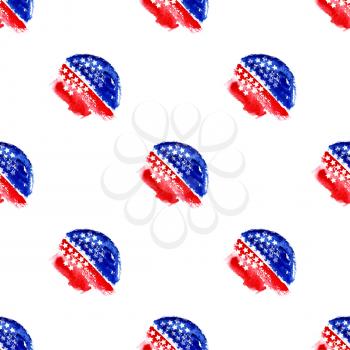 Independence day 4 th july seamless pattern. Watercolor abstract American flag. The symbol of freedom United States of America. Texture for scrapbooking, wrapping paper, textiles, web page, fashion