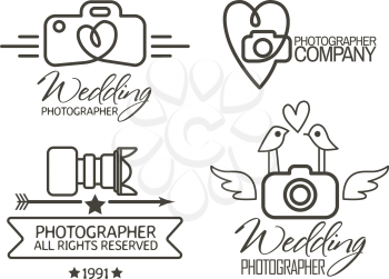 Set Photography Hipster Badges and Labels in Vintage Style