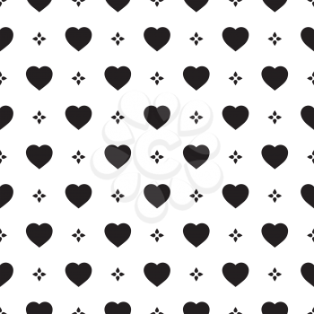 Monochrome seamless pattern with hearts. Texture for scrapbooking, wrapping paper, textiles, home decor, skins smartphones backgrounds cards, website, web page, textile wallpapers, surface design, fashion, wallpaper, pattern fills.