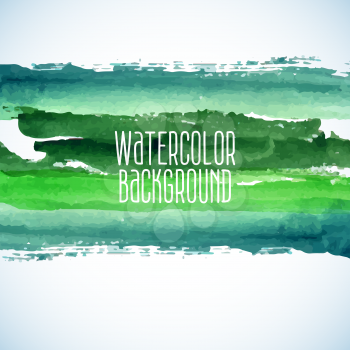 Watercolor green abstract background with space for text - vector