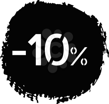 Percentage discount on a grungy black circle in honor of Black Friday
