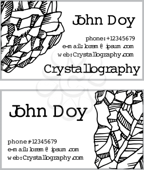 black white business cards in crystallography Doodle