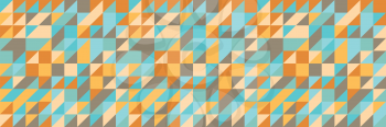 Seamless geometric triangle pattern. Abstract retro geometric background. Tiled wallpaper surface. The texture of the mosaic is suitable for prints, poster design, textiles, T-shirts. Vector