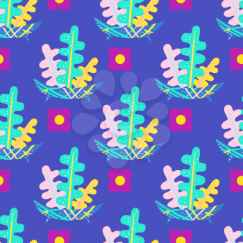 Spiny cactus print for textiles. Cute, juicy seamless pattern with succulents in the Scandinavian style. Mexican desert plants. For kids design, background, fabrics, t-shirts, clothes. Vector