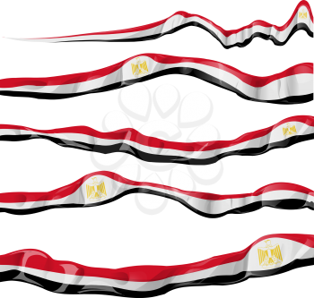egypt flag collection horizontal on white background 