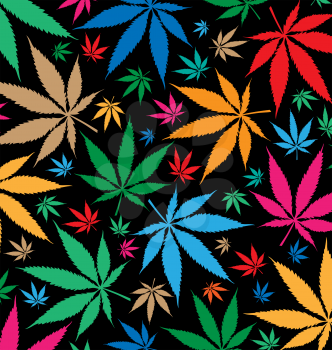 marijuana color pattern on black background