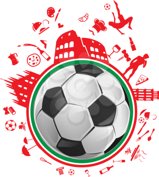 soccer ball with italian symbol in the circle