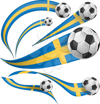 sweden flag set with soccer ball
