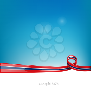 thailand and costarica ribbon flag on blue sky background