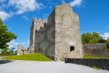 Ross Castle with blue sky, County Kerry, Ireland