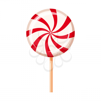 Striped peppermint candy, caramel, vector Cartoon style