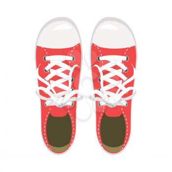 Sports shoes, gym shoes, keds red colors