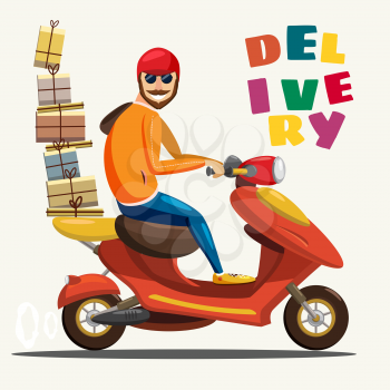 Delivery Boy Ride Scooter Motorcycle Service, Order, Worldwide Shipping, Fast and Free Transport