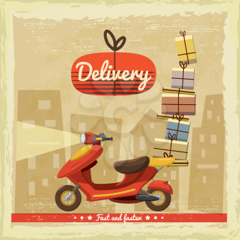 Delivery Scooter Motorcycle Service, Order, Worldwide Shipping, Fast and Free Transport