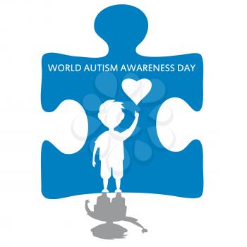 Creative concept vector illustration for World Autism awareness day. Can be used for banners, backgrounds, badge, icon, medical posters, brochures, print and health care awareness campaign for autism.