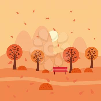 Autumn landscape october month. Season banner for calendar pages cover baner poster