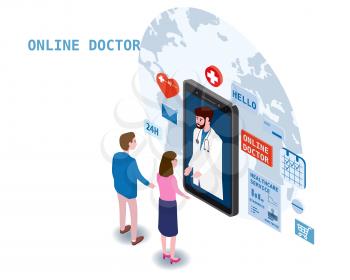 Doctor online isometry healthcare and medical consultation using a smartphone technology