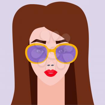 Portrait fashion woman with sunglasses. Travel poster