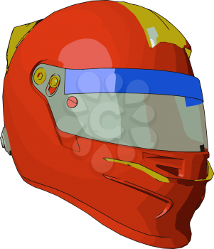 Helmet is a object made up of strong material It is used while driving motorcycle or cycle It gives protection from head injury if accident happen vector color drawing or illustration