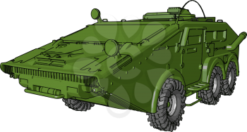 It is a powerful car or vehicle looks like a tank It protect army form bullet or bomb vector color drawing or illustration
