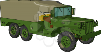 A military vehicle that includes all land combat and transportation vehicles specially designed for military forces vector color drawing or illustration