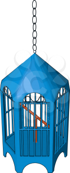 A bird cage is an enclosure often made of mesh bars or wires used to confine birds vector color drawing or illustration