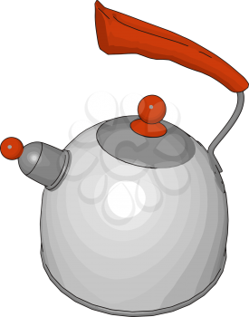 A kettle or a teakettle is a type of pot specialized for baling water with a lid vector color drawing or illustration
