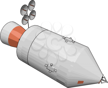A space craft is a vehicle or machine designed to fly in outer space vector color drawing or illustration