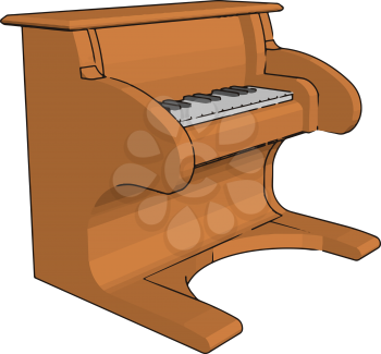 A player piano toy is a self-playing piano containing a pneumatic or electro-mechanical mechanism vector color drawing or illustration