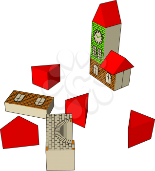 Blocks are a benefit for the children because they encourage interaction imagination and Creativity vector color drawing or illustration