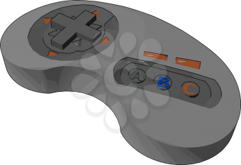 A game controller is a device used with games or entertainment systems to provide input to a video game vector color drawing or illustration