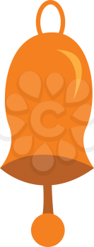 An illustration of an orange colored bell with a clapper vector color drawing or illustration 