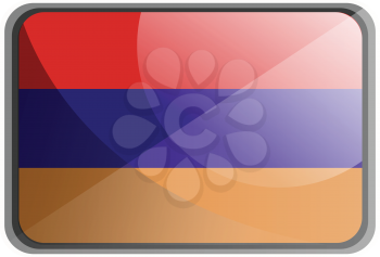 Vector illustration of Armenia flag on white background.