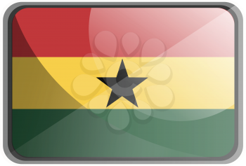 Vector illustration of Ghana flag on white background.